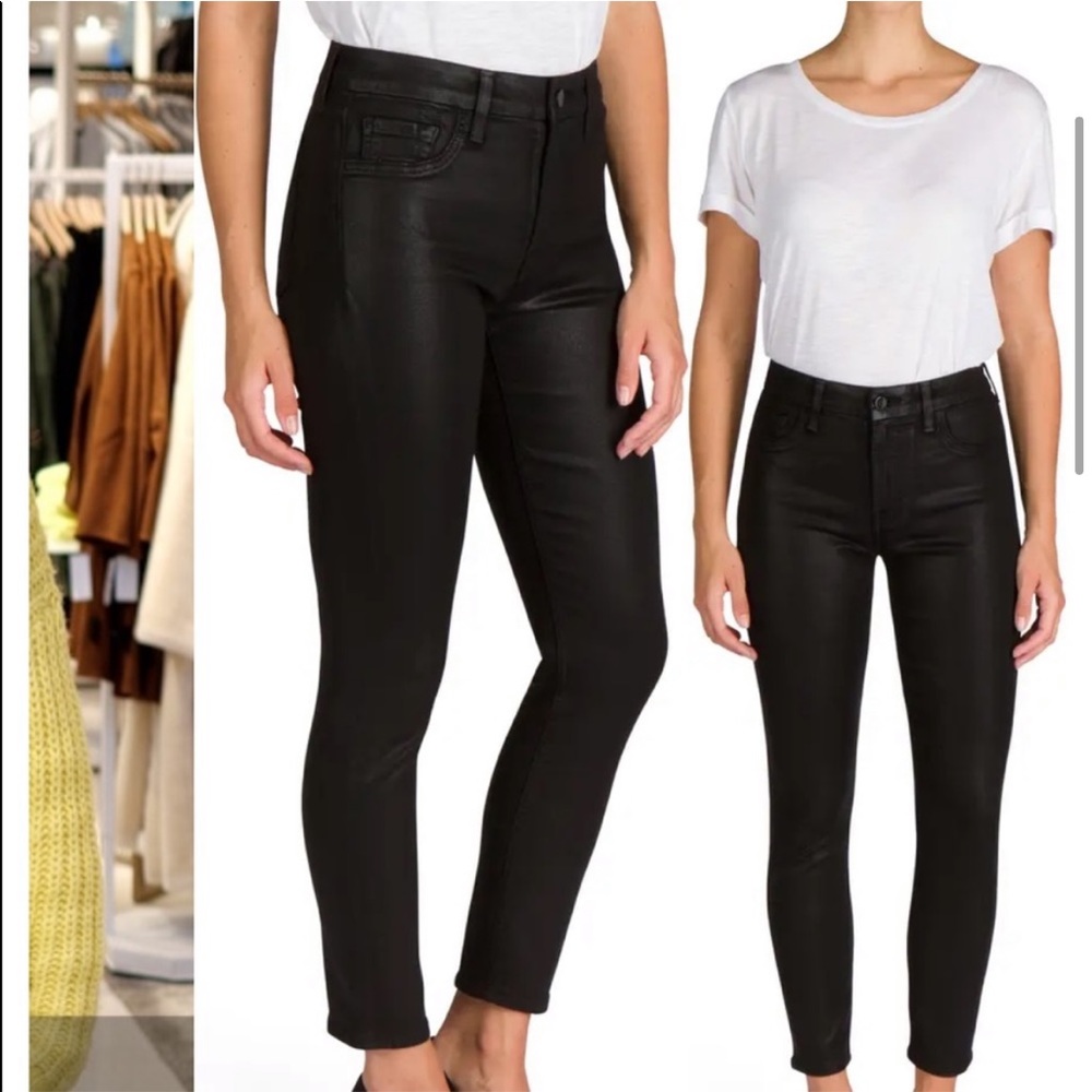 NWT Jen7 black coated skinny ankle jeans
